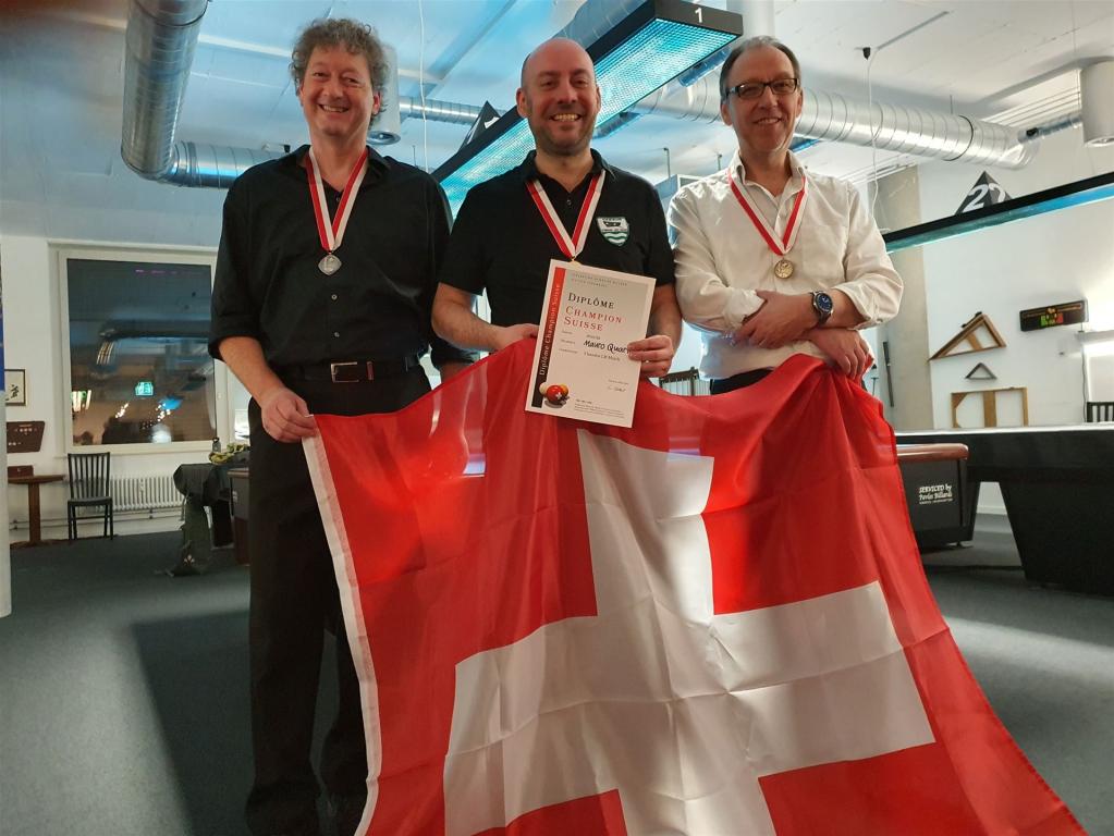 v.l. Thomas Wenk (2.), Mauro Quarta (Champion Suisse 2021/22), Ludwig Nobel (3.)
